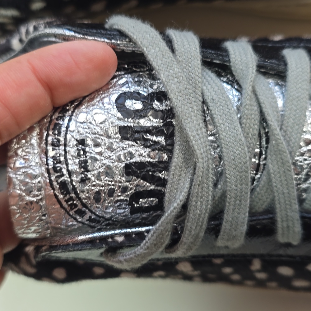 P448 Black and Silver Calf Patterned Sneakers - Picture 5 of 14